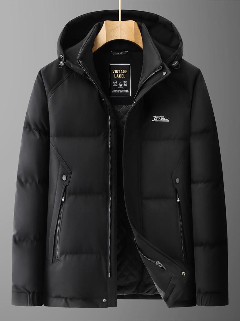 Men's Plus Size Winter Cotton Jacket 2025 - Oversized, Fat-Friendly, Warm, with Detachable Hood.