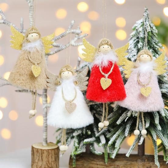 Doll Pendant Hanging Design Delicate Multi-color Christmas Hanging Angel Doll for Wall