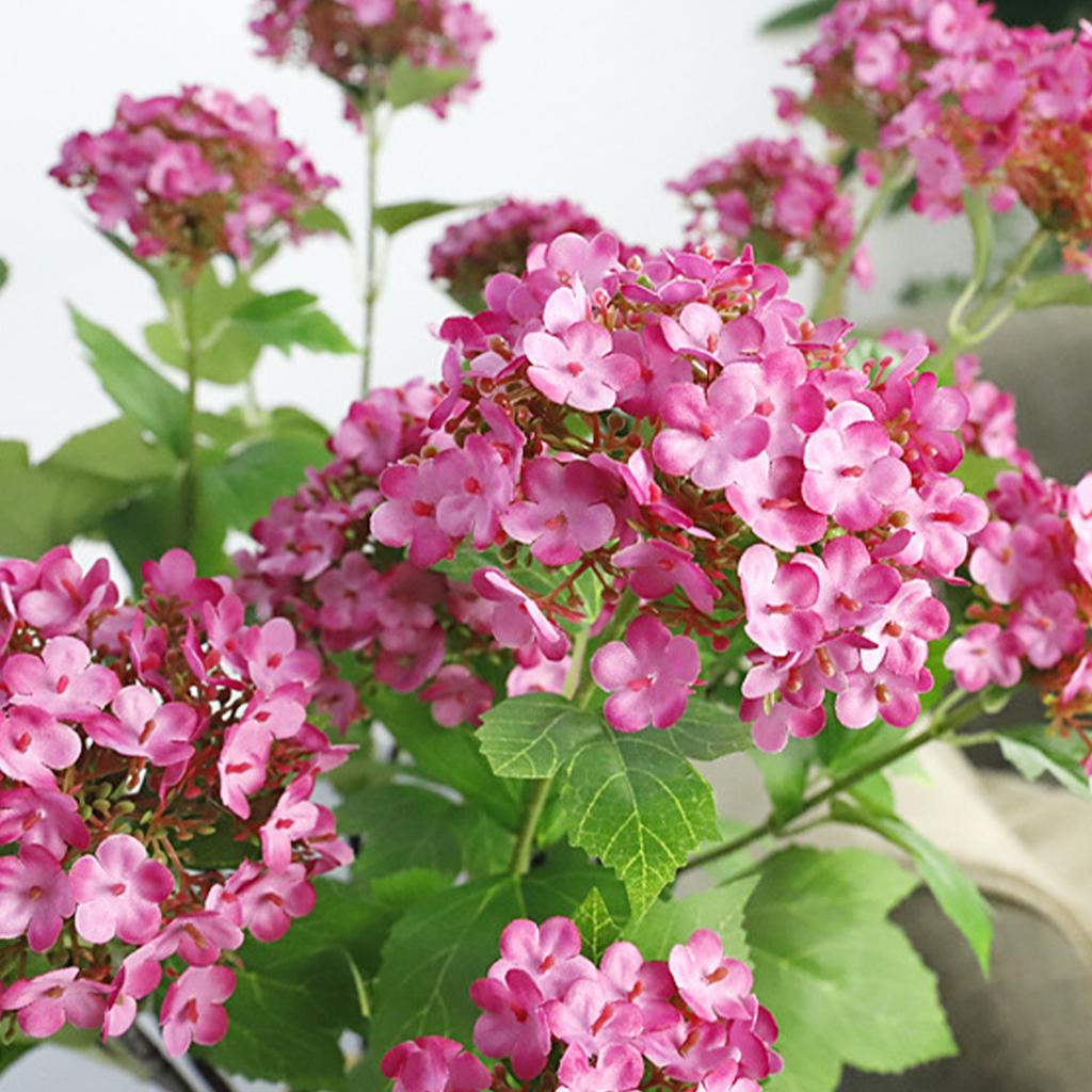 Artificial Hydrangea Lifelike 3 Flower Heads Decorative Simulation Flower for Home Wedding Office