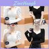 French Style Sleeveless V Neck T Shirt With Embroidery For Women Casual Wear
