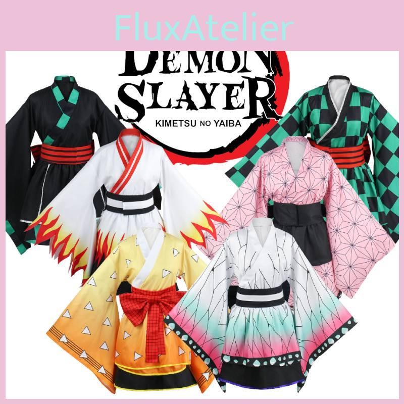 Demon Slayer Kamado Tanjirou Agatsuma Zenitsu Cosplay Dienstmädchenkleid – Atmungsaktiv Exquisit