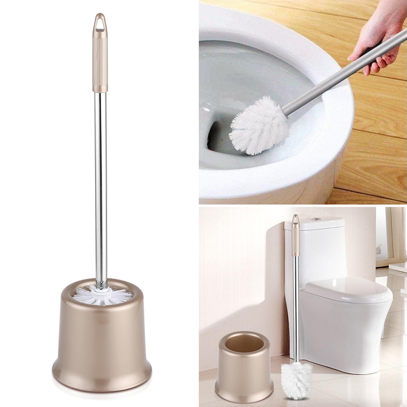 

Stainless Steel Bathroom Cleaning Toilet Brushes Holder Sets Home Hotel Golden