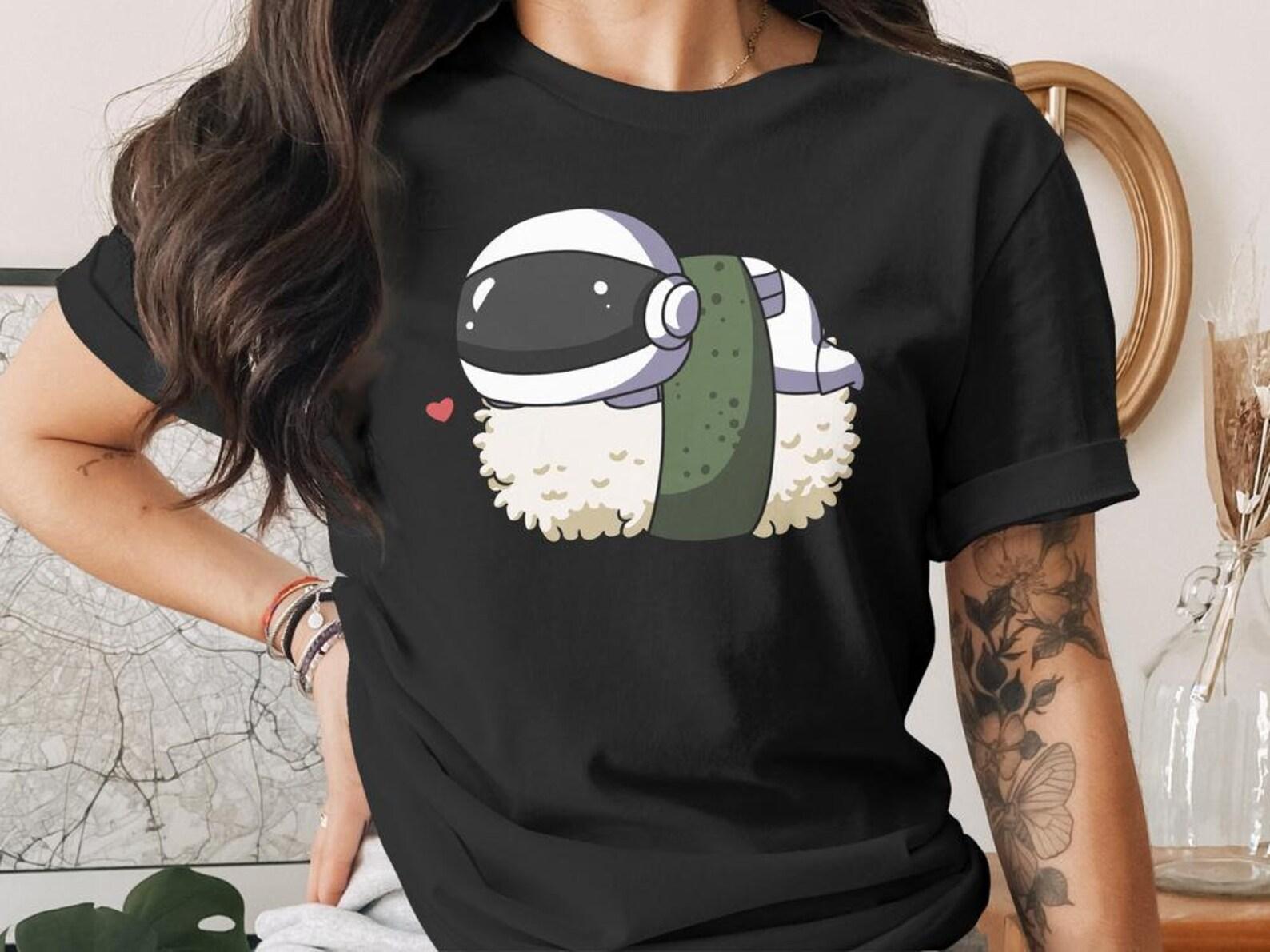 Cute Sushi Space Astronaut T-Shirt, Japanese Anime Gift, Kawaii Anime Sushi Shirt, Cute Japan Manga Art S
