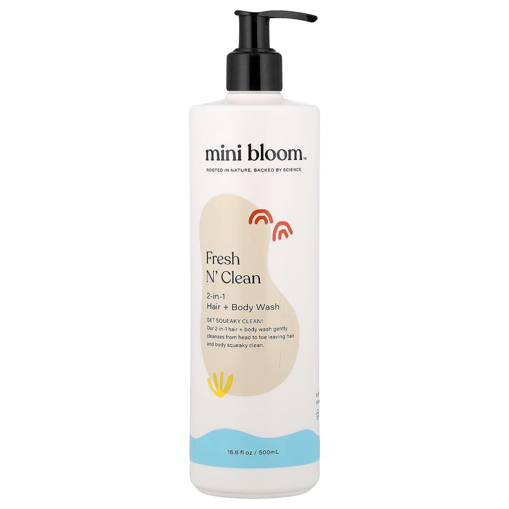 Mini Bloom, Fresh N' Clean, 2-in-1 Hair + Body Wash, 500ml (16.6 fl oz)