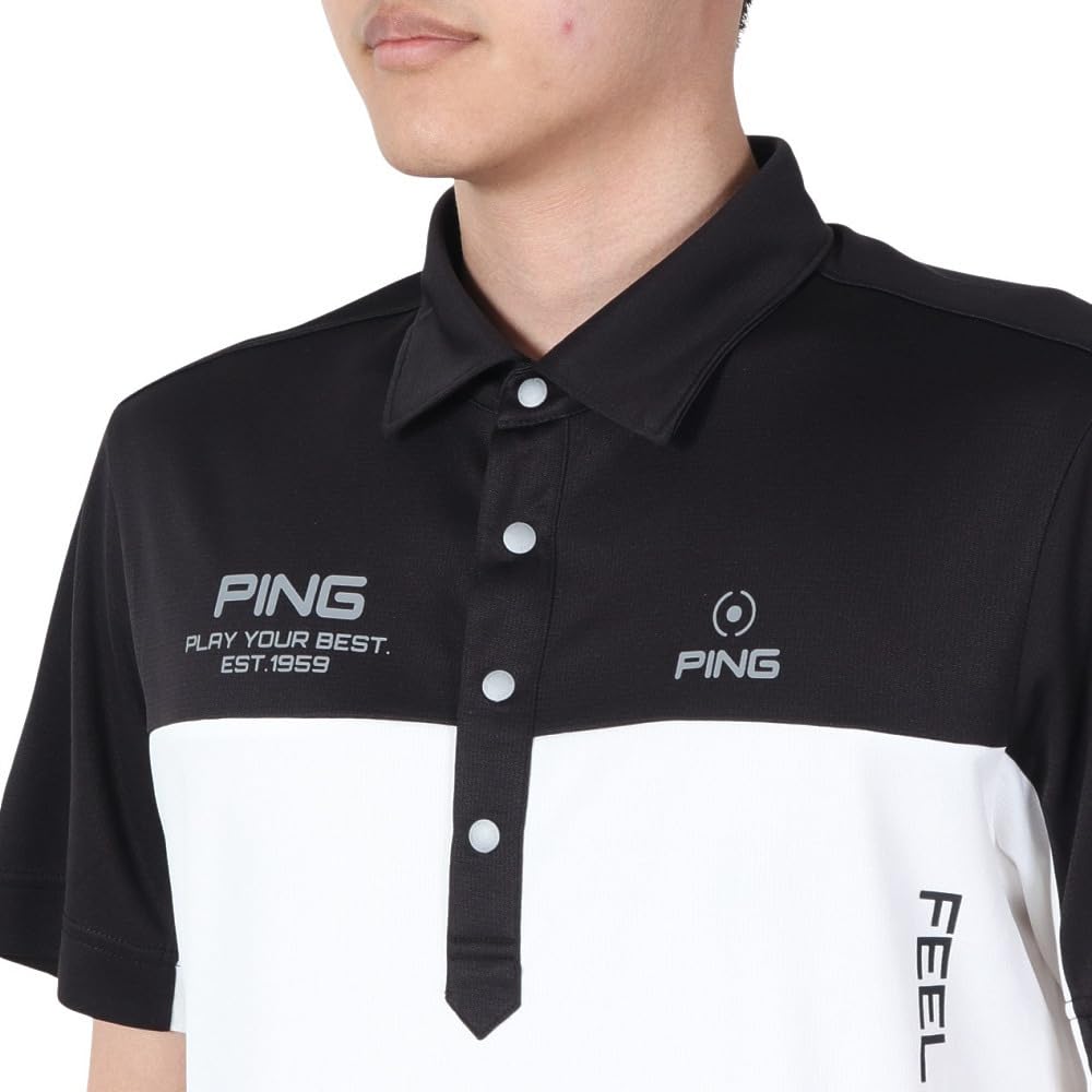 PING Apparel Short Sleeve Polo Shirt Lightweight and Golf Size M Men's (Sarai Tech Quick-Drying) / / 621-4160311 010_Black,