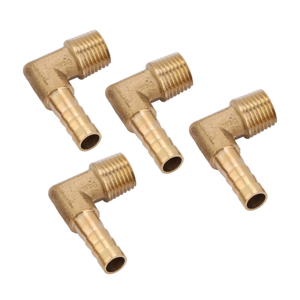 4Pcs Brass Male Thread Elbow Hose Tail Barb Connector Fitting G14" 8mm