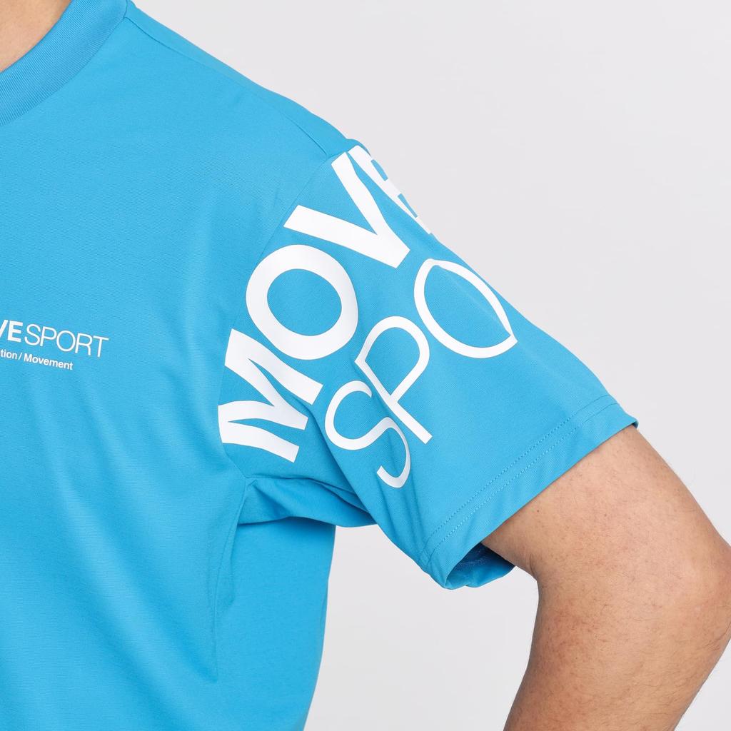 Move Sports Coolist by Move Round Short BL00 T-Shirt Descente, Sport, Sweat-Wicking, Quick-Drying, Heat-Dissipating, Neck, Sleeve, Men's, (ST5SHTZ0MB)