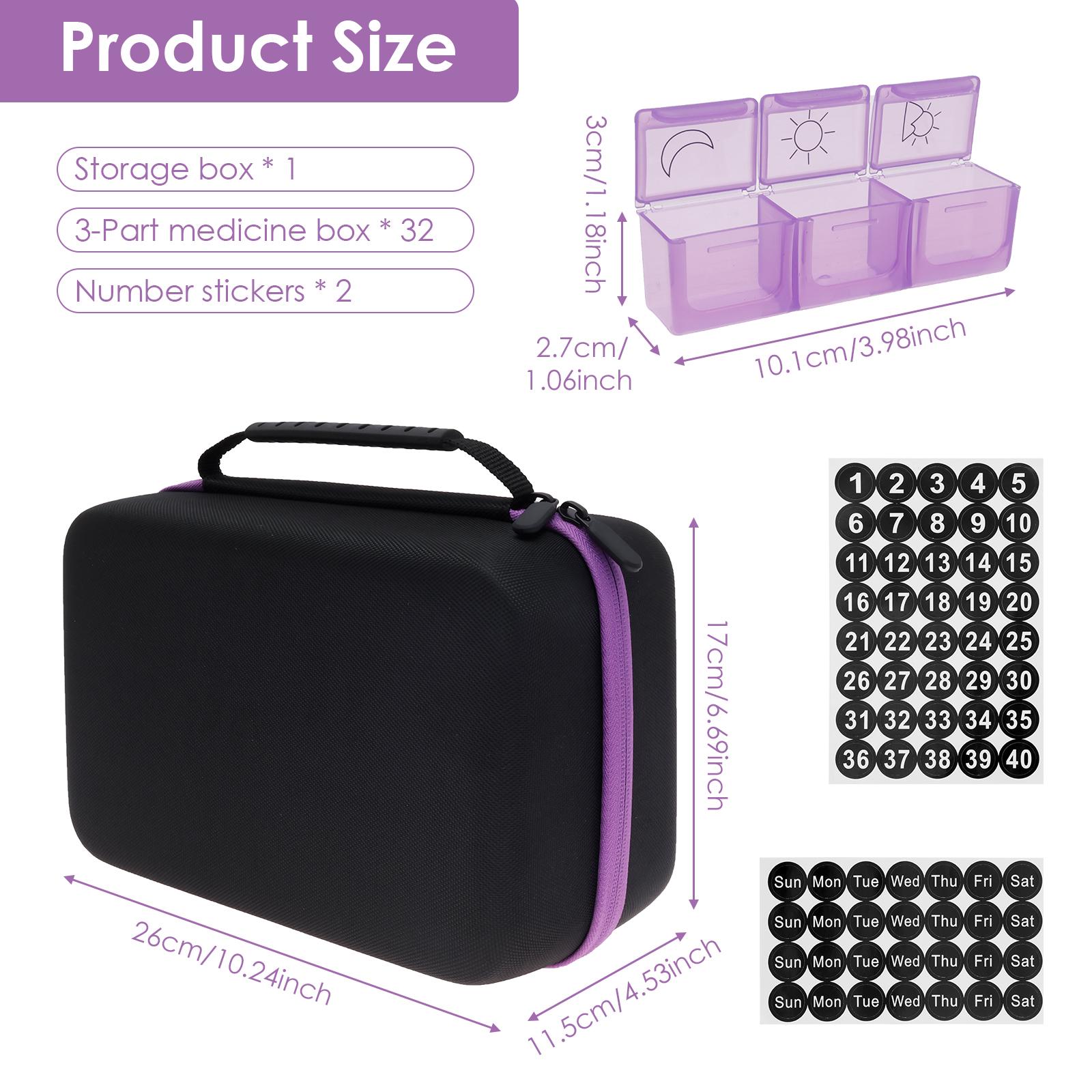 

Ежемесячный органайзер для таблеток Портативный органайзер для таблеток на 30 дней с наклейкой для маркировки 3-секционная таблетница для дома, путешествий, улицы