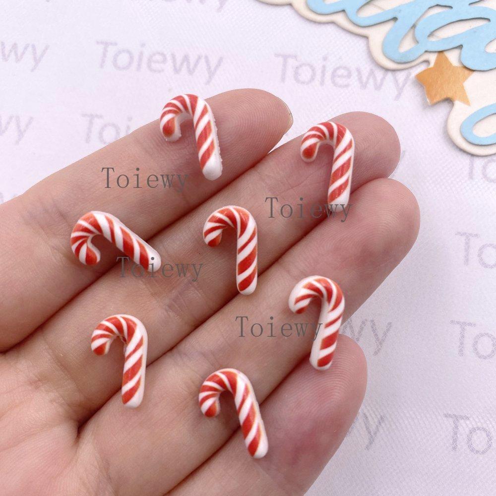 50pcs Resin Mini Colorful Christmas Decor Cartoon Magic Wand Cake Popsicle Figurine Flatback Stone Nail Art Scrapbook DIY Crafts