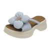 Platform Rhinestone Flower Slippers Women's Outward Wear Summer New Round Toe Open Toe Soft Sole Non-slip Flip-flops