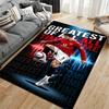 Soccer Star Area Rug, Cristiano Ronaldo Manchester United 7 GOAT Red Jersey Print, Football Fan Living Room Decor, Non-Slip Mat