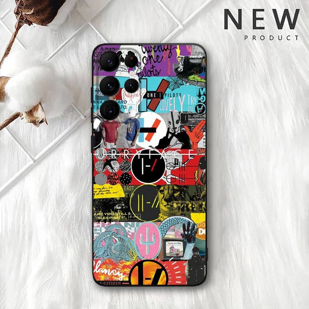 T-Twenty One Pilots Phone Case For Samsung S 25,24,23,22,30,21,10,9,Ultra,Plus,Lite,FE,4,5G Black Soft Case