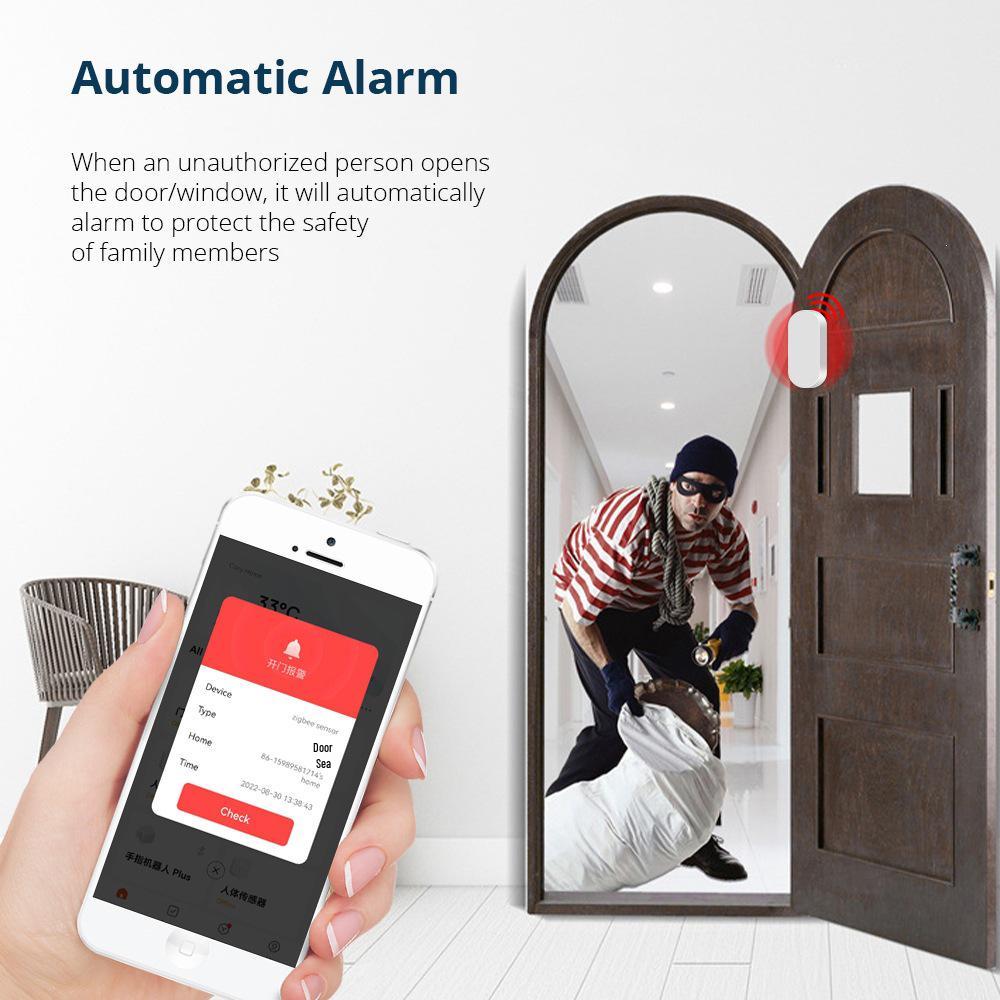 Graffiti Smart Zigbee Door/Window Magnetic Sensor with Remote Alarm & Tuya App Integration