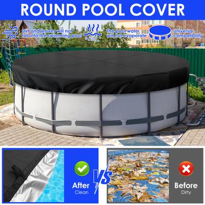 8/10/12FT Round Swimming Pool Covers Summer Pool Cover Protector Heavy Duty Tear Resistant Pool Cover For Aboves Ground Pools