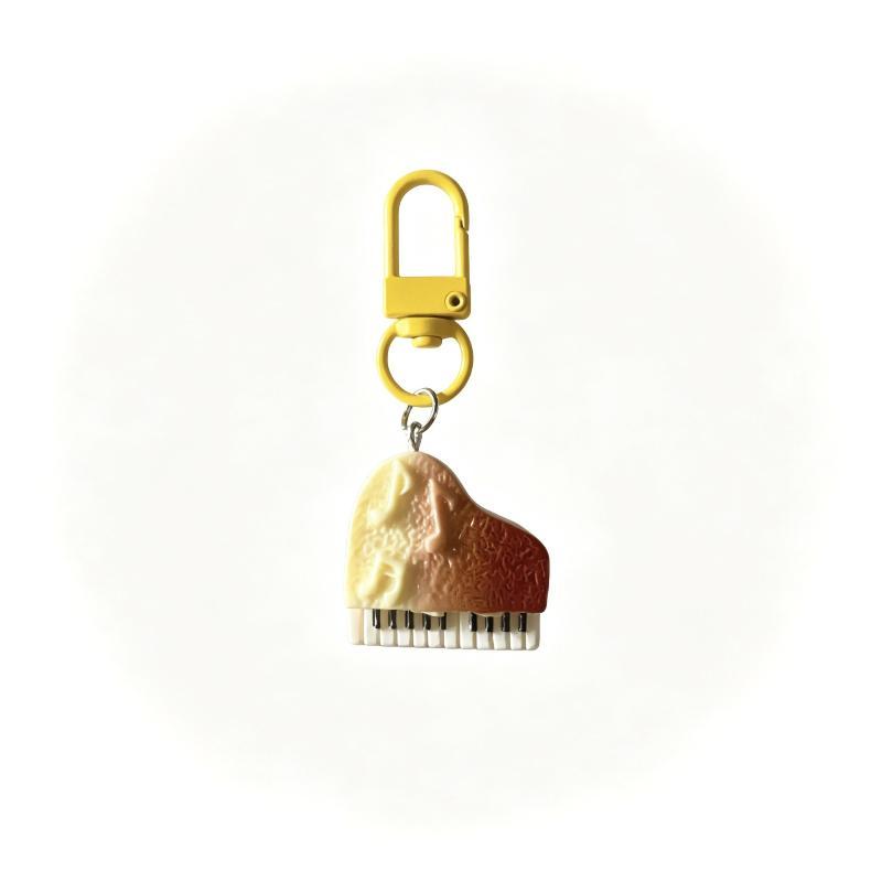 Mini Piano Keychain Gradient Color 3D Music Note Design Creative Bag Decor for Christmas Small Gift