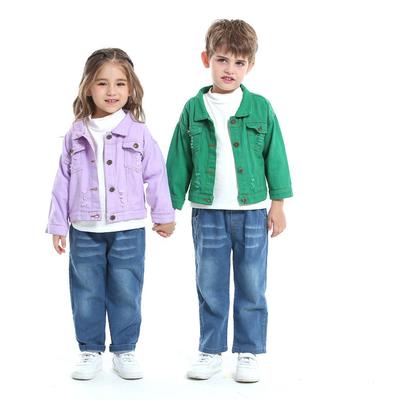 Kids' Candy Color Denim Jacket - Spring & Autumn Korean Style Fashion for Children