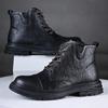 Men's Boots Trend Derby Shoes Men's Thick Soled Knight Boots Men Ankle Boots High Top Shoes Mens Moto Shoes Botas Hombre