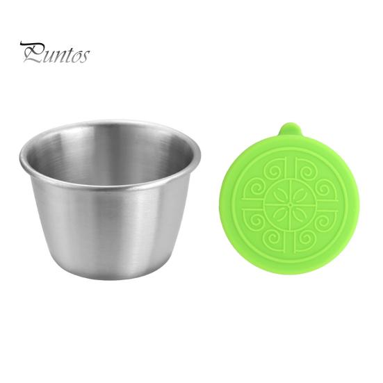 

1/6 шт., стакан для макания, нержавеющая сталь, соусница с герметичной крышкой, 70 мл, многоразовый контейнер для приправ для ланч-боксов, пикников 70ml флуоресцентный зеленый