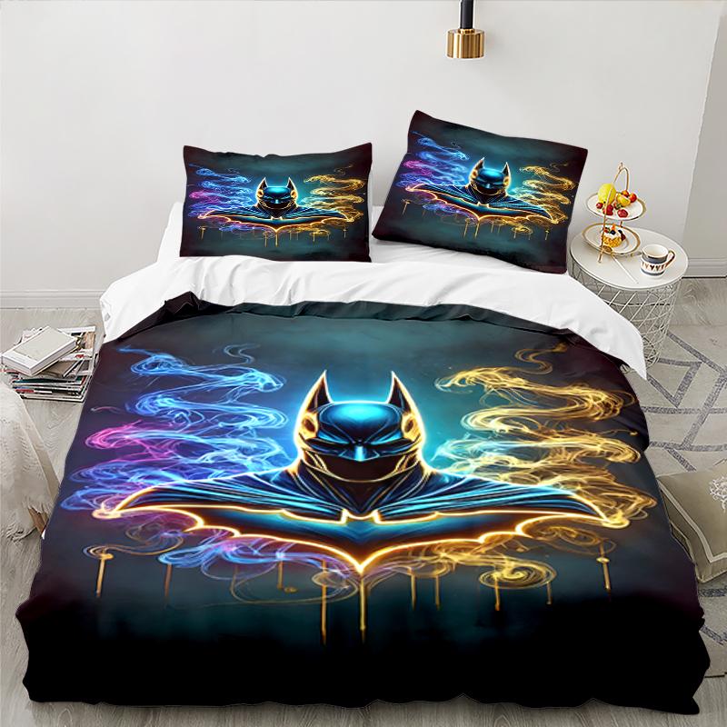 3PCS Breaks Through Bat Bedding set,Ideal For1pc Duvet Cover And 2pcs Pillowcases Perfect for Christmas gift,Ideal for Bedroom, Dormitory
