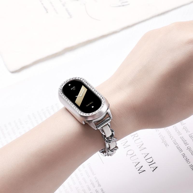 Diamond Case For Xiaomi Mi Band 9 Cover Accessories All-Around hollow PC Protective Bumper Frame shell For Xiaomi Mi Band 9 NFC