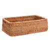 Rattan Aufbewahrungskorb Handgewebter Rechteckiger Obstservierkorb für Küchentheke Wohnzimmer