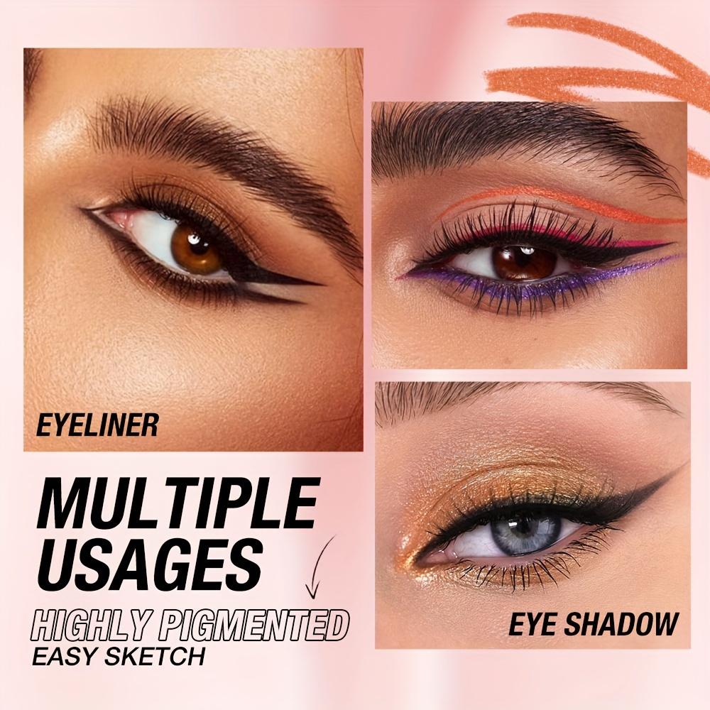 Matte Glitter Waterproof Eyeliner Pencil with Concealer Pen - Fast Dry, Long Lasting, Smooth Application In Blue, Brown, and More