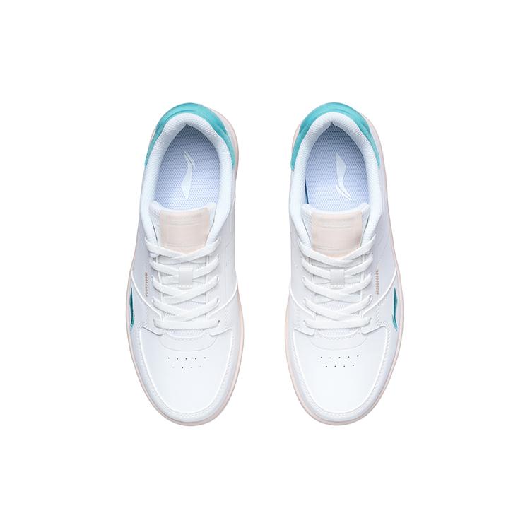 New LiNing Oneplay Elegance Anti Slip Wear Resistant Low Top Skateboard Shoes Women's White Green AGCR190-2