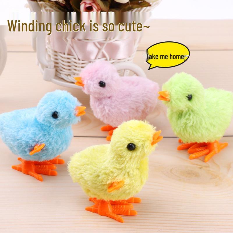 

Nostalgic Wind-Up Chick Plush Educational Toy All Yellow