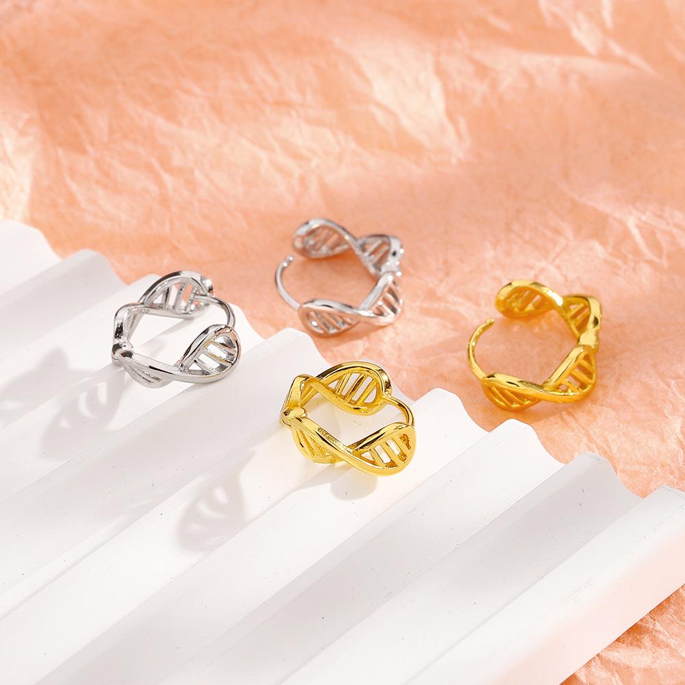 Hollow Dna Ear Buckle Female Mori Sweet Fashion Temperament Earrings Versatile Personality Ins Geometric Line Twist Earrings