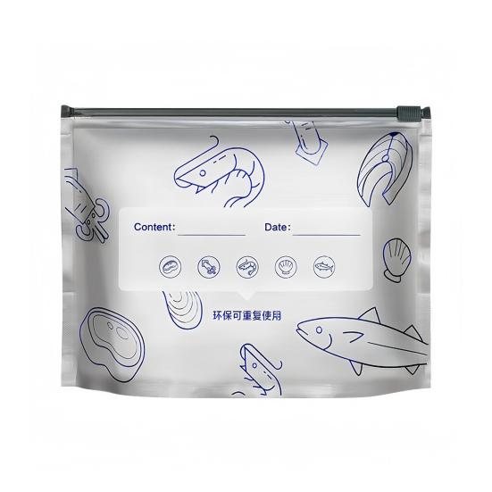 Sacs Scellables en Feuille d'Aluminium Étanches Réutilisables Sacs Scellés Sachets Sous Vide Debout avec Fermeture Éclair Et Étiquette pour Stockage de Légumes Fruits Viande