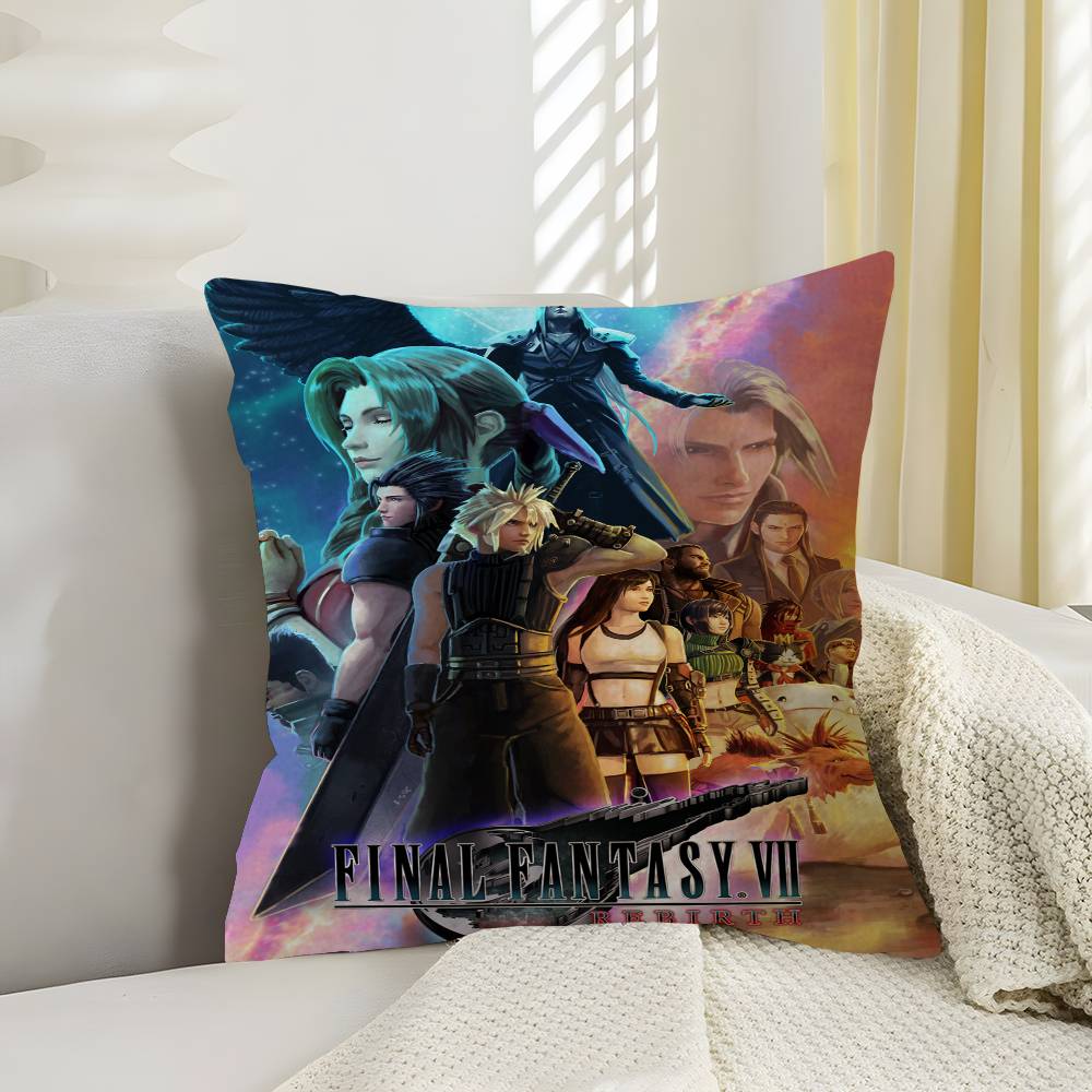 Anime Figure Sketch Videogames FINAL FANTASY Cushion Cover Inches Farmhouse Decor Home Throw Pillow Covers for Couch