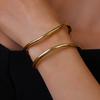 Double-layer Wide Irregular Open Bangle Zinc Zinc Alloy Exaggerated Bracelet Metal Cuff Bangles  Decoration