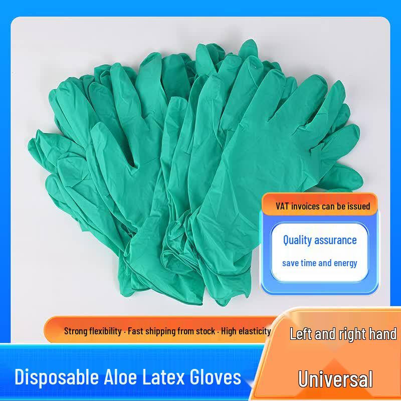 Moufou Disposable Aloe Latex Gloves Small (100 Count)