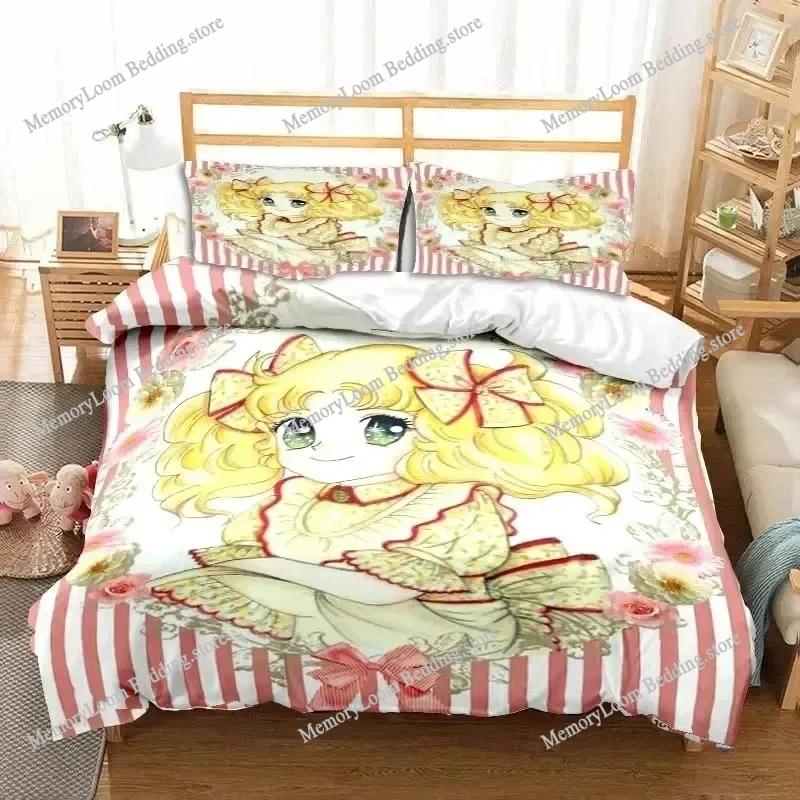 Anime Character Cute Manga Candy Candy Bedding Set Full/Queen/King Size Duvet Cover Pillowcase Kids Adult Soft Home Textile Set
