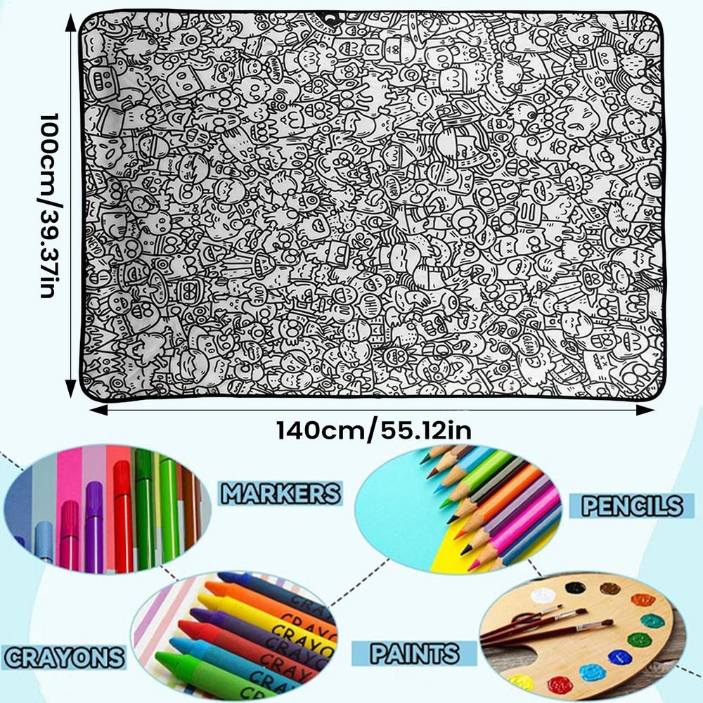 Coloring Blanket Painting Throw Blanket For Kids Washable Couch Throws For Boys Girls Families Craft Lovers Preschools Birthday