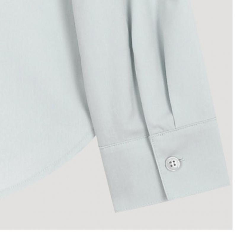 [She S MiSS] Minimalistisches Hemd mit offenem Kragen SwwSto12040 Mi