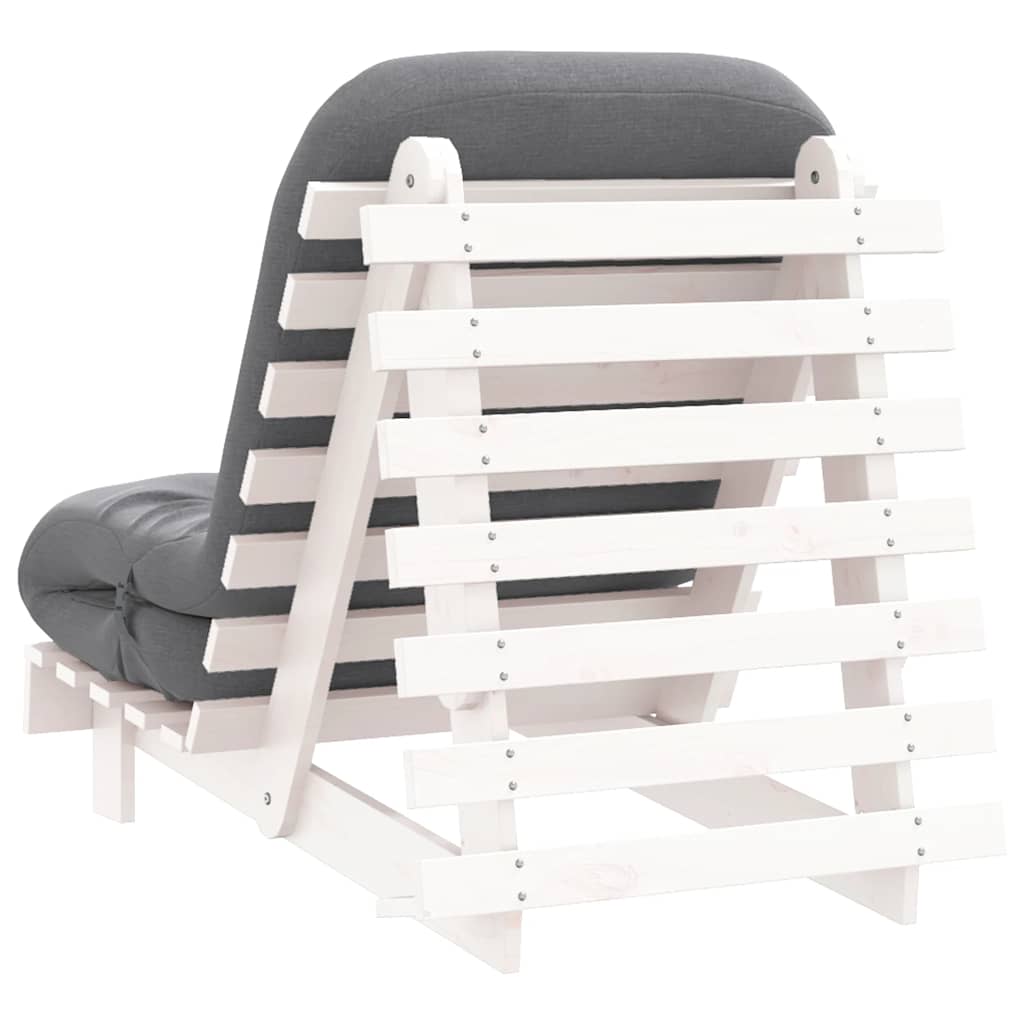 Vidaxl Foldable Futon Sofa, With Mattress, White, 70X206X11 Cm