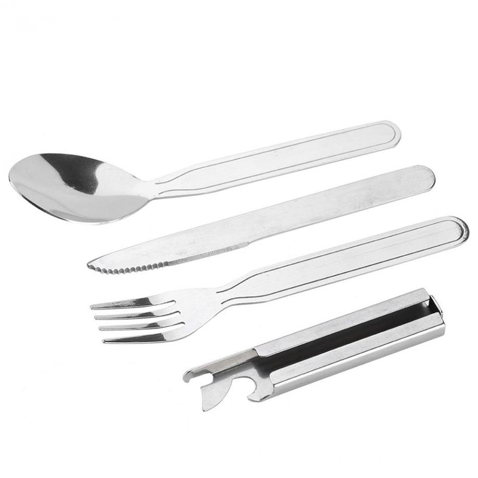 Buy 4 PCS/Set Portable Tableware Outdoor Picnic Utensils Set Stainless