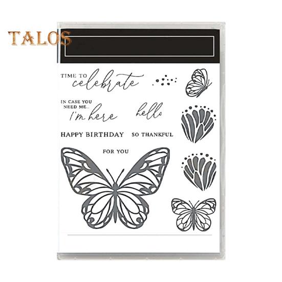 Stamps And Dies Set Reusable Silicone Stamp Carbon Steel Dies Flower Plants Animal Pattern Stamps Set for Greeting Card Making DIY Festivals Album