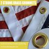 Embroidered Stars Boat Flag 12x18 Inch - American Boat Flag Kit with 4 Clips Heavy Duty Nylon Sewn Stripes US Pontoon Boat Marine Flags Banner with 2