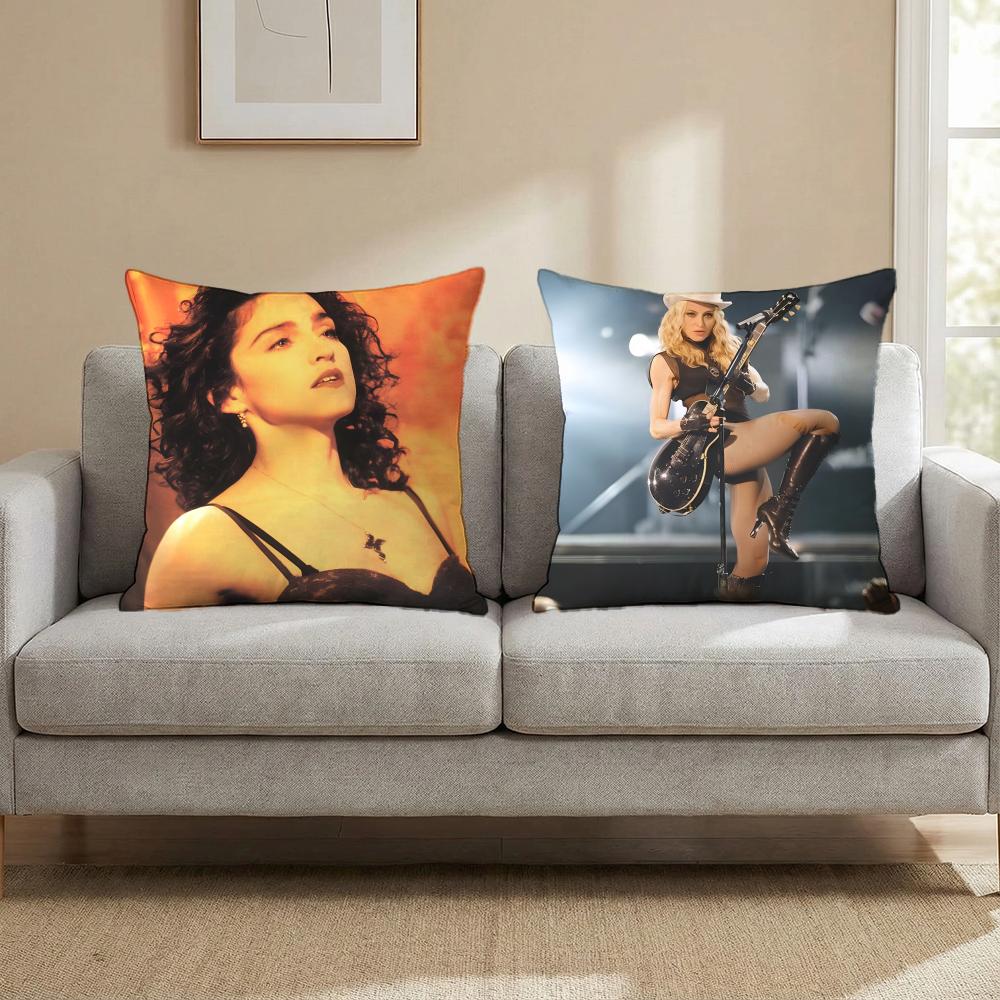 M-Madonna Singer Cushion Cover Multi-Scene Pillow Cover For Home & Car - Reversible, Soft & Durable For Daily Use