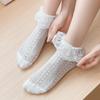1 pair Hollow Out Mesh Princess Bow Socks Breathable Ruffle Lace Socks Low Tube Socks  Women Girls
