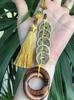 Men's Thunder Mark Jujube Wood Prayer Beads Bracelet with Wind Fire Wheel Pendant