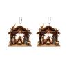 Set Of 2 Nativity Scene Pendant Acrylic Hanging Ornamentation 0.4cm Thickness For Living Room Bedroom Decoration