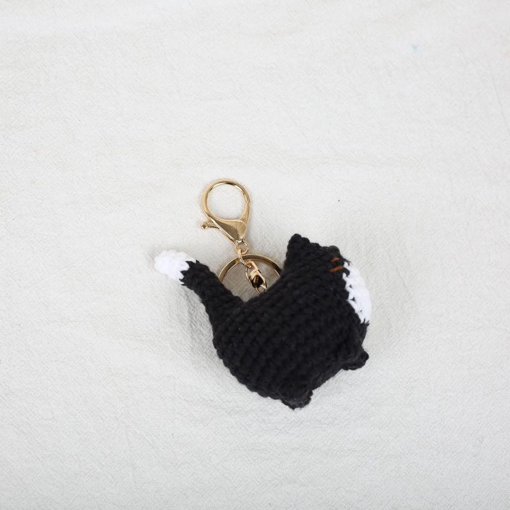 Handmade Handwoven Kitten Pendant Multi Color Kitten Key Chains Cute Cat Key Ring Car Keys