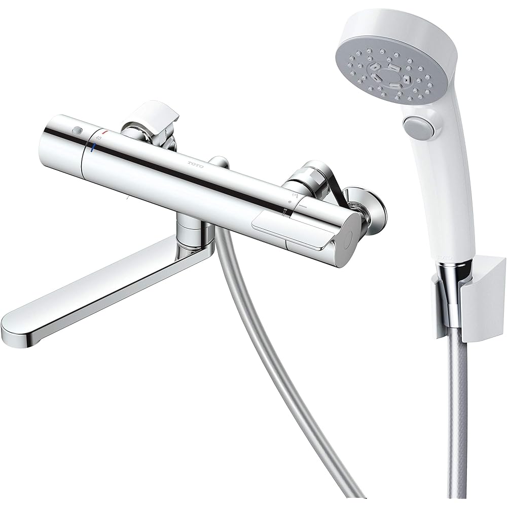 TOTO TBY01403J Bathroom Wall Thermostat Mixer Tap Comfort Wave Click Shower for Public Areas, Silver