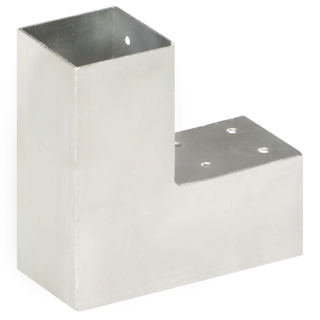 Vidaxl L-Shaped Connectors, 4 Pcs., Galvanized Metal, 71X71 Mm