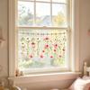 Aquarell-Blumen-Fensteraufkleber, Ohne Kleber Wiederverwendbar Halbtransparent Sichtschutzfolie, Wasserdicht Schmutzabweisend Dekoratives Abziehbild für Küche Badezimmer Schlafzimmer