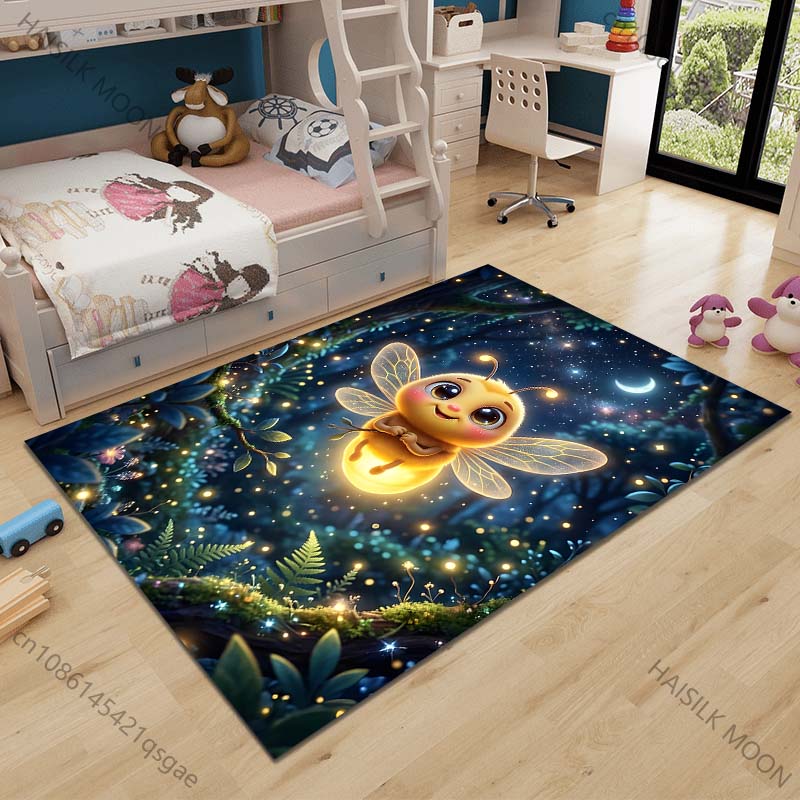 

Multiple sizes Firefly flying in night sky Carpet for Living Room Bedroom Sofa Home Decor Rus Non-slip Floor Mat Luxury Gift 40cm x 60cm