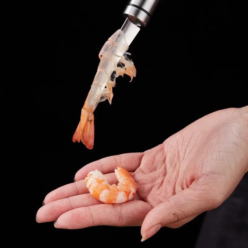 1/2Pcs Stainless Steel Shrimp Cutter Multifunction Double-ended Removal Shrimp Line Fish Scaler Household Kitchen Seafood Gadget